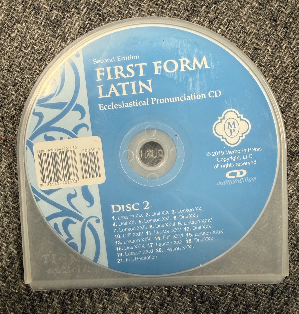 Memoria Press First Form Latin 2nd Edition Ecclesiastical Disc 1 & 2 New