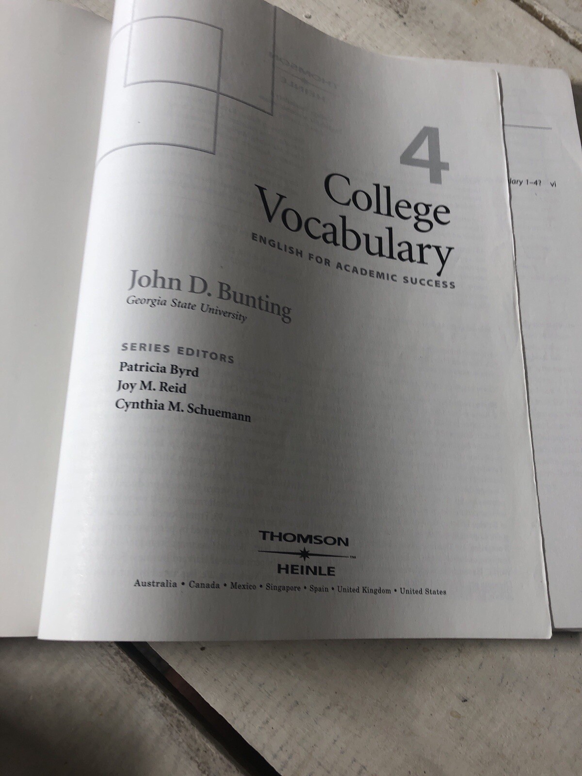 College Vocabulary 4 English for Academic Success Workbook Paperback