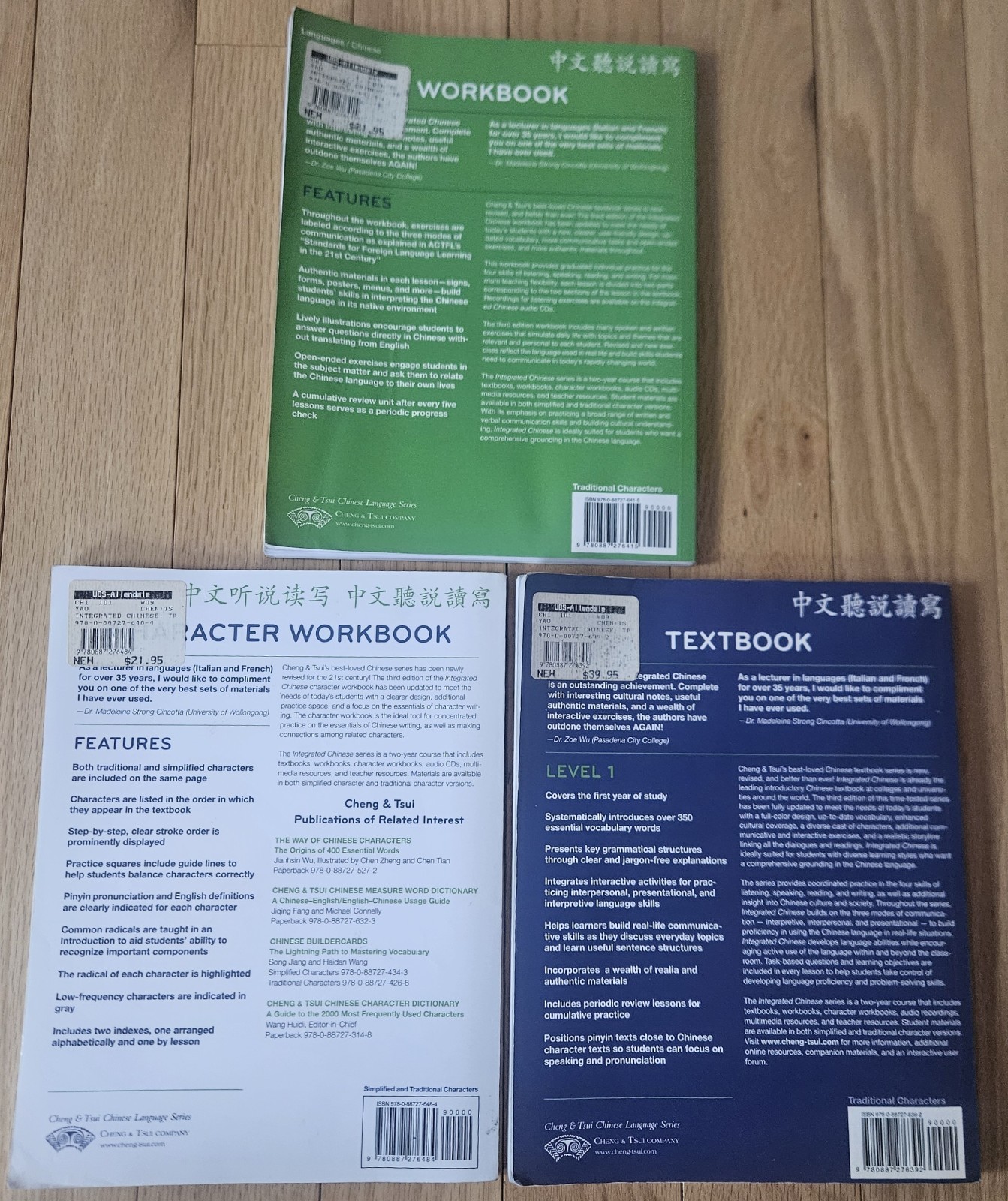 3 Book Set: Integrated Chinese Level 1 Part 1 3rd Edition Textbook, Workbook X 2