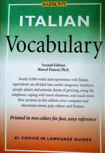 Italian Vocabulary (Barron’s – Paperback, by Danesi Marcel – Very Good
