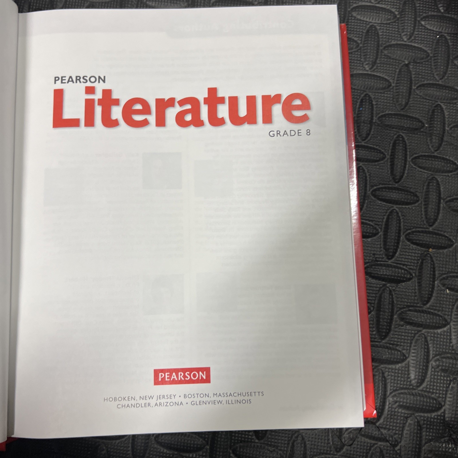 Pearson Literature Hard Cover Book Grade 8