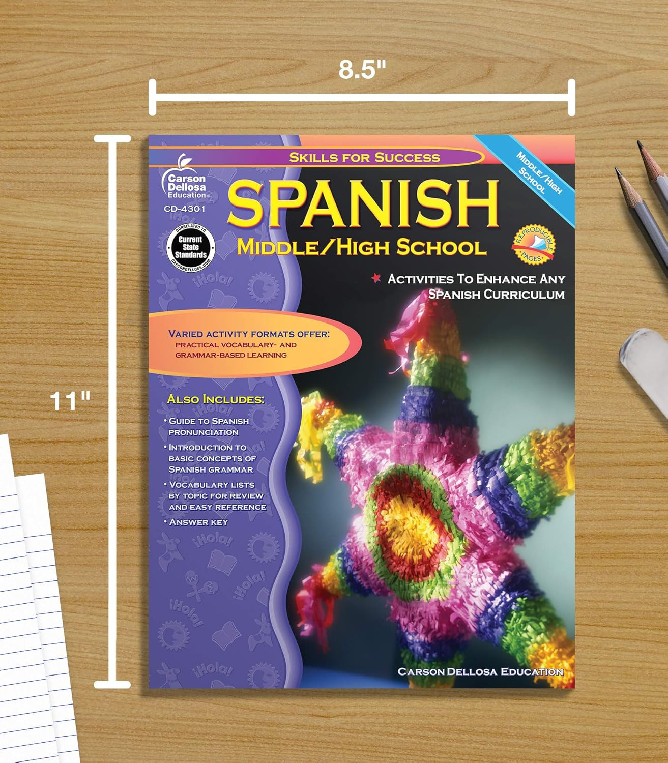 Carson Dellosa Skills for Success, Spanish Workbook for Middle School and High S