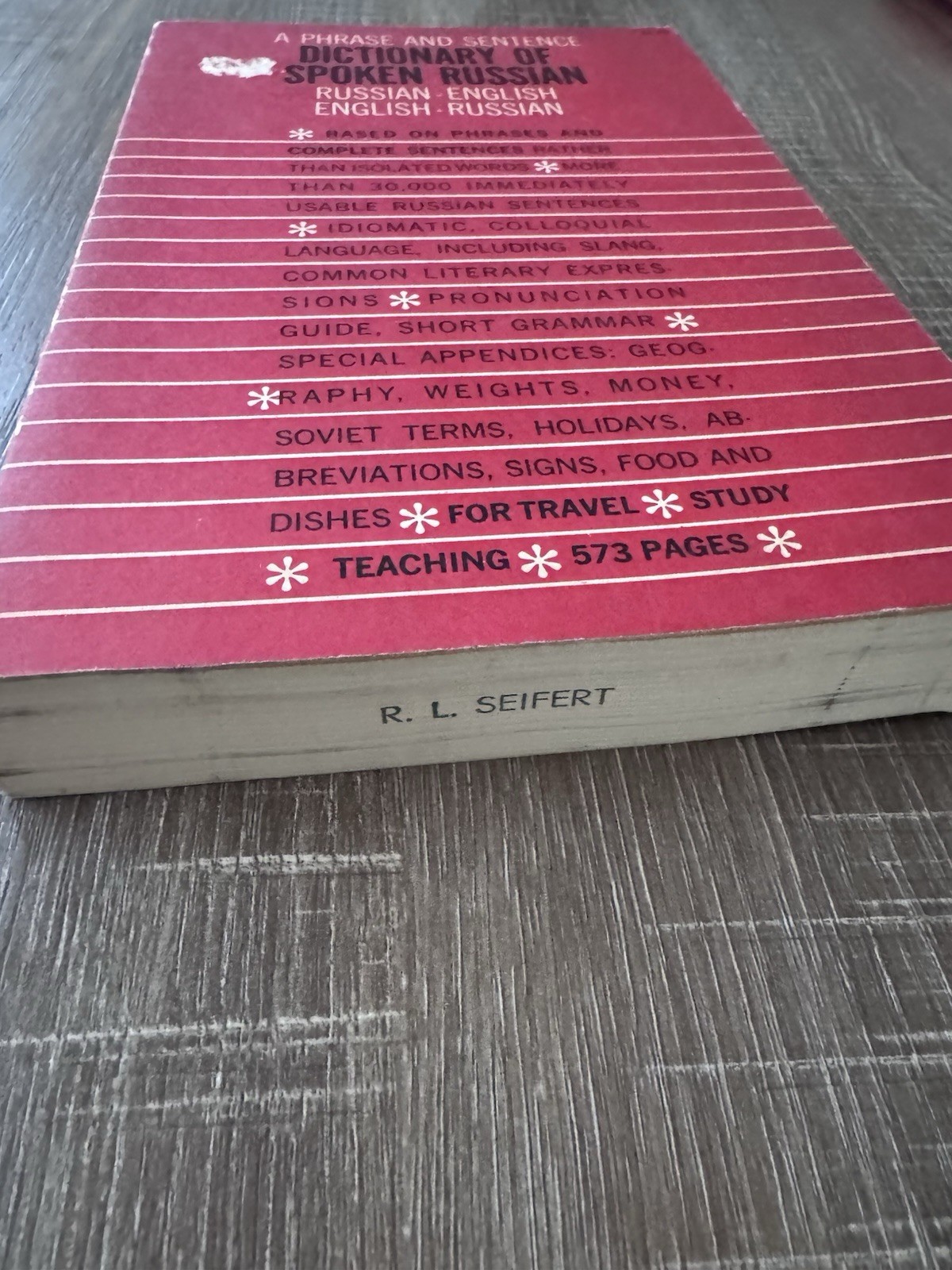1958 Dictionary of Spoken Russian Unabridged reprint of US War Dept Tech Manual