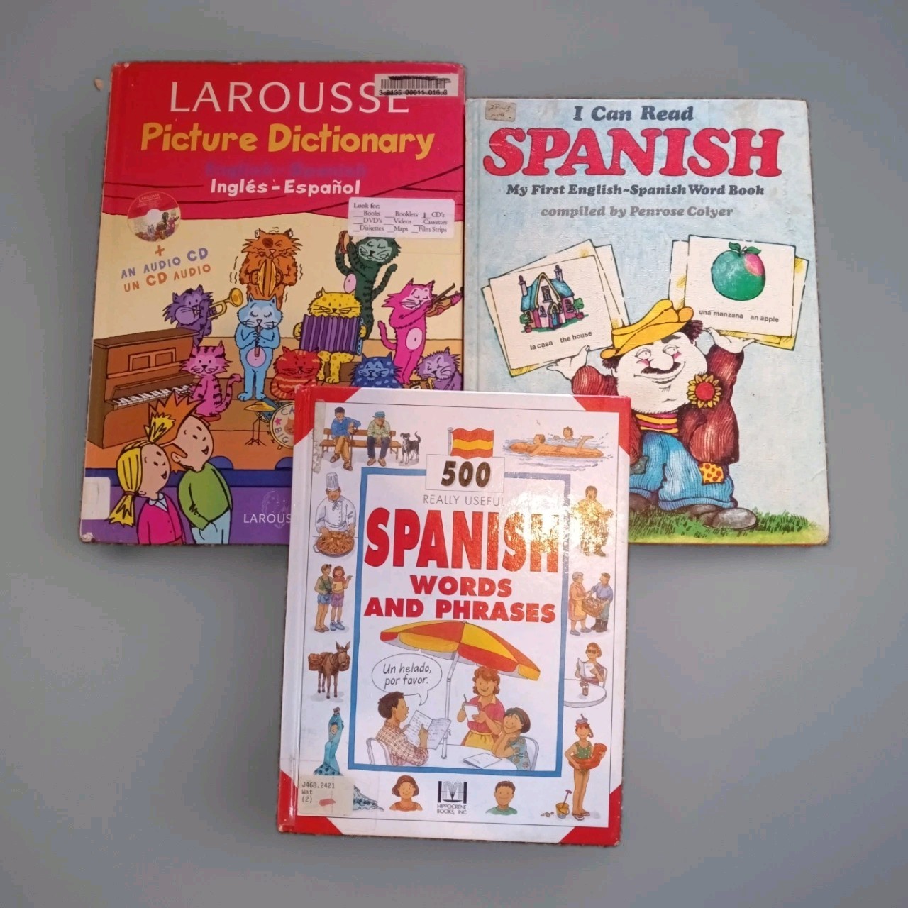 Spanish Language Learning Book Lot Children Homeschool Picture Dictionary
