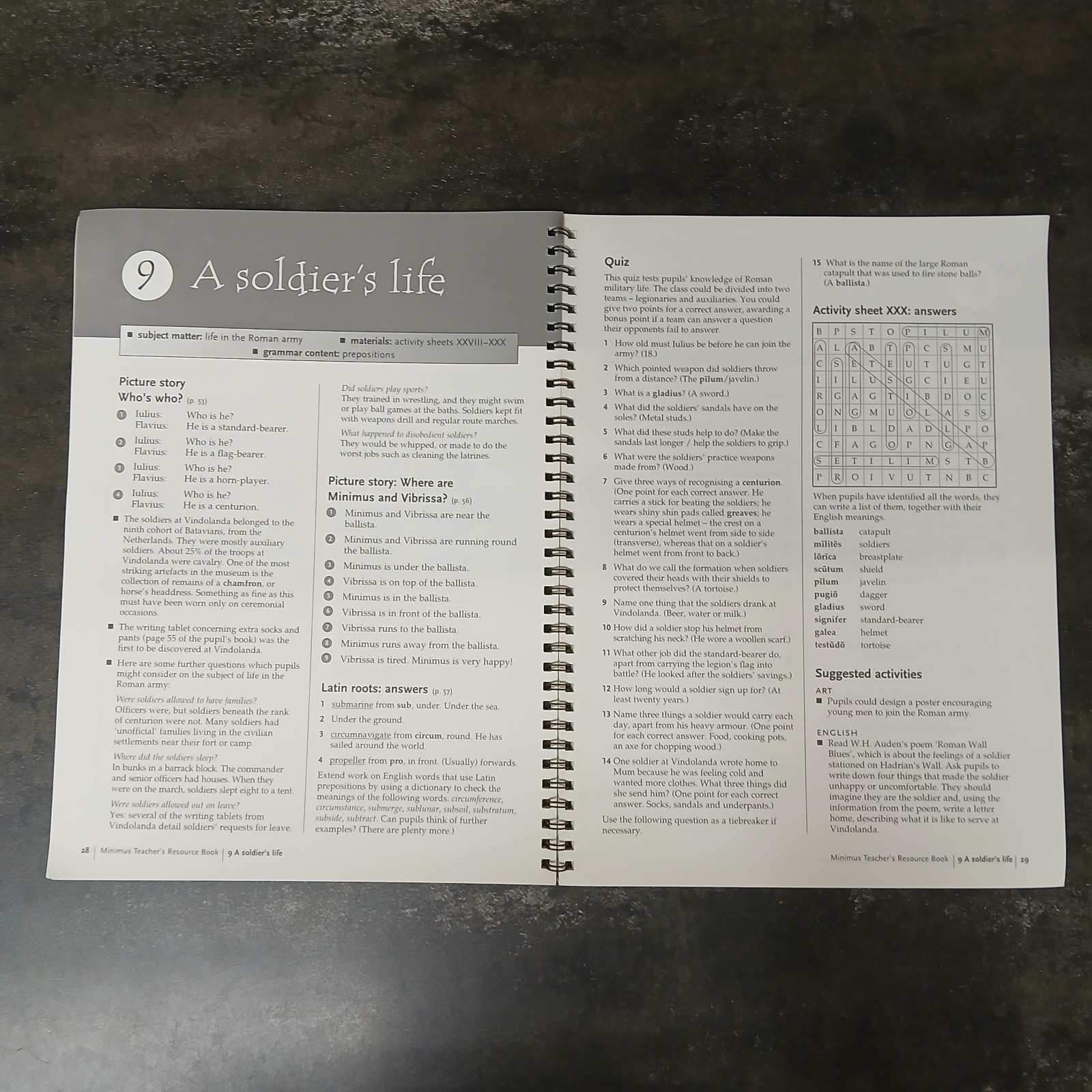 Cambridge Minimus: Starting Out in Latin Teacher’s Resource Book Spiral 2004