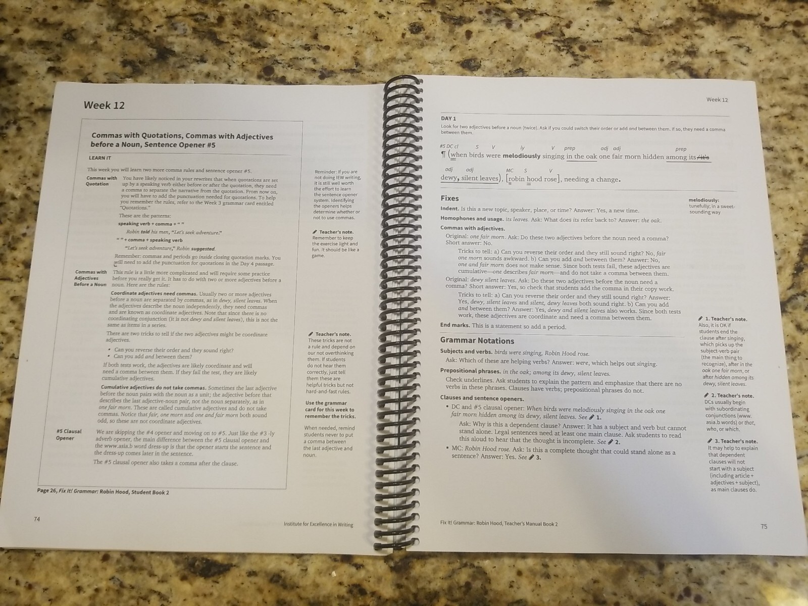 Fix It! Grammar: Robin Hood [Teacher’s Manual Book 2] by Pamela White 2014