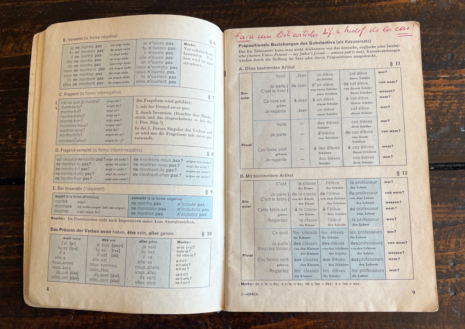 French Study Student Études Française / Salut Lectures German – French workbook