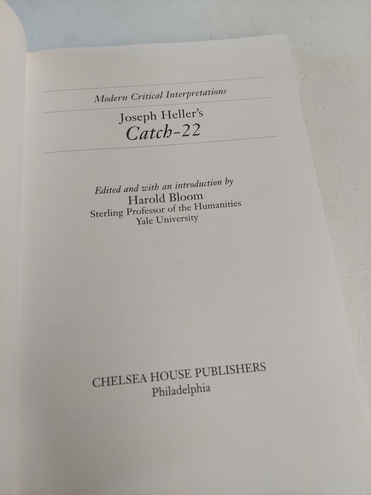 Modern Critical Interpretations Joseph Heller’s Catch 22 By Harold Bloom Of Yale