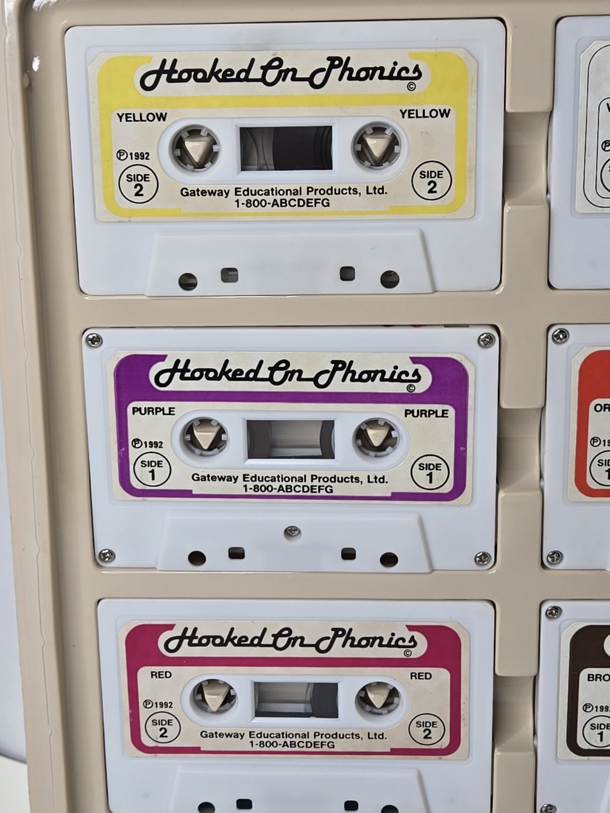 8 Hooked on Phonics 1992 Learn to Read-White Border Cassette Lot and Case Only