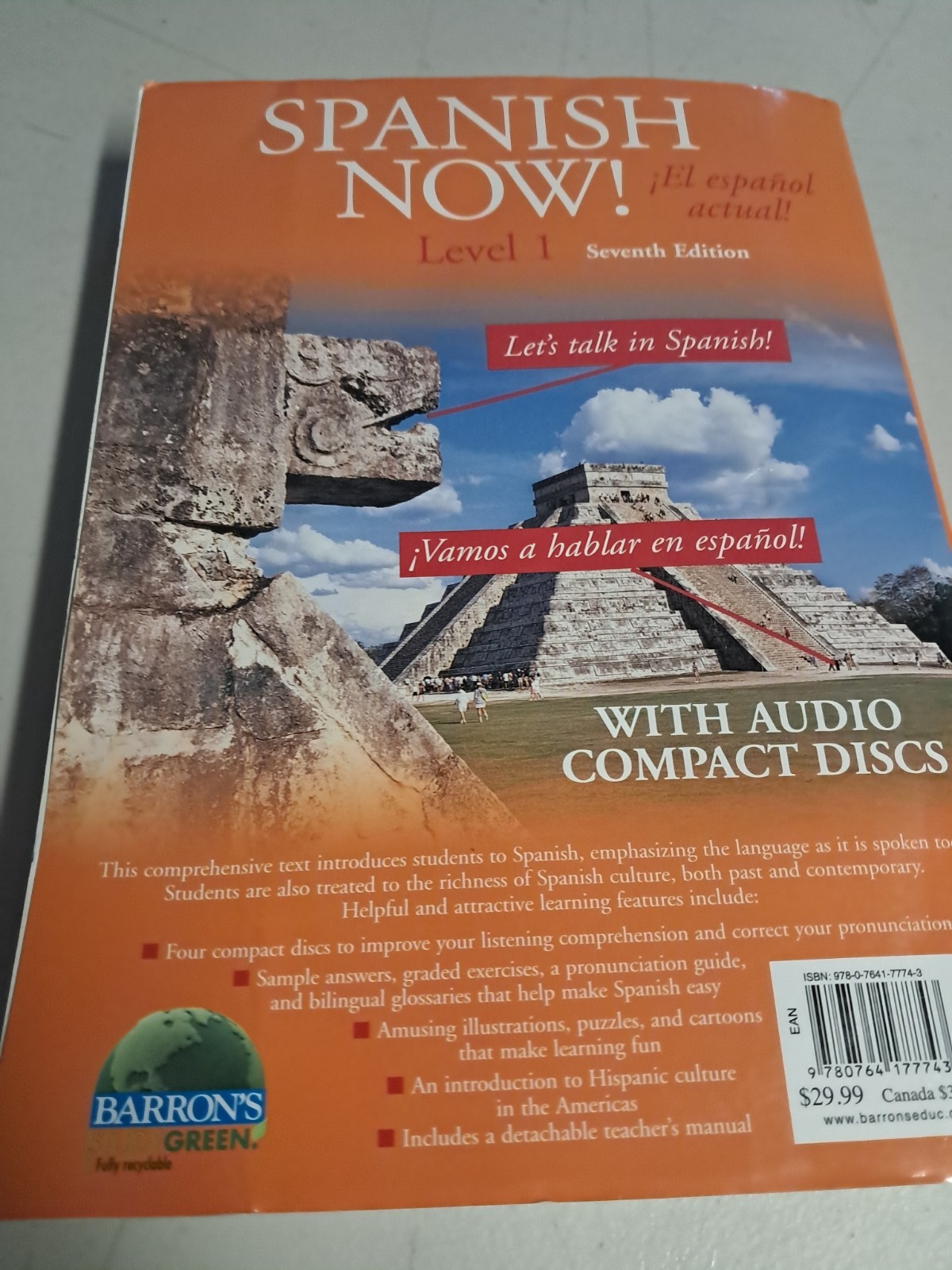 Spanish Now Level 1 Textbook And Workbook Barron’s With CDs