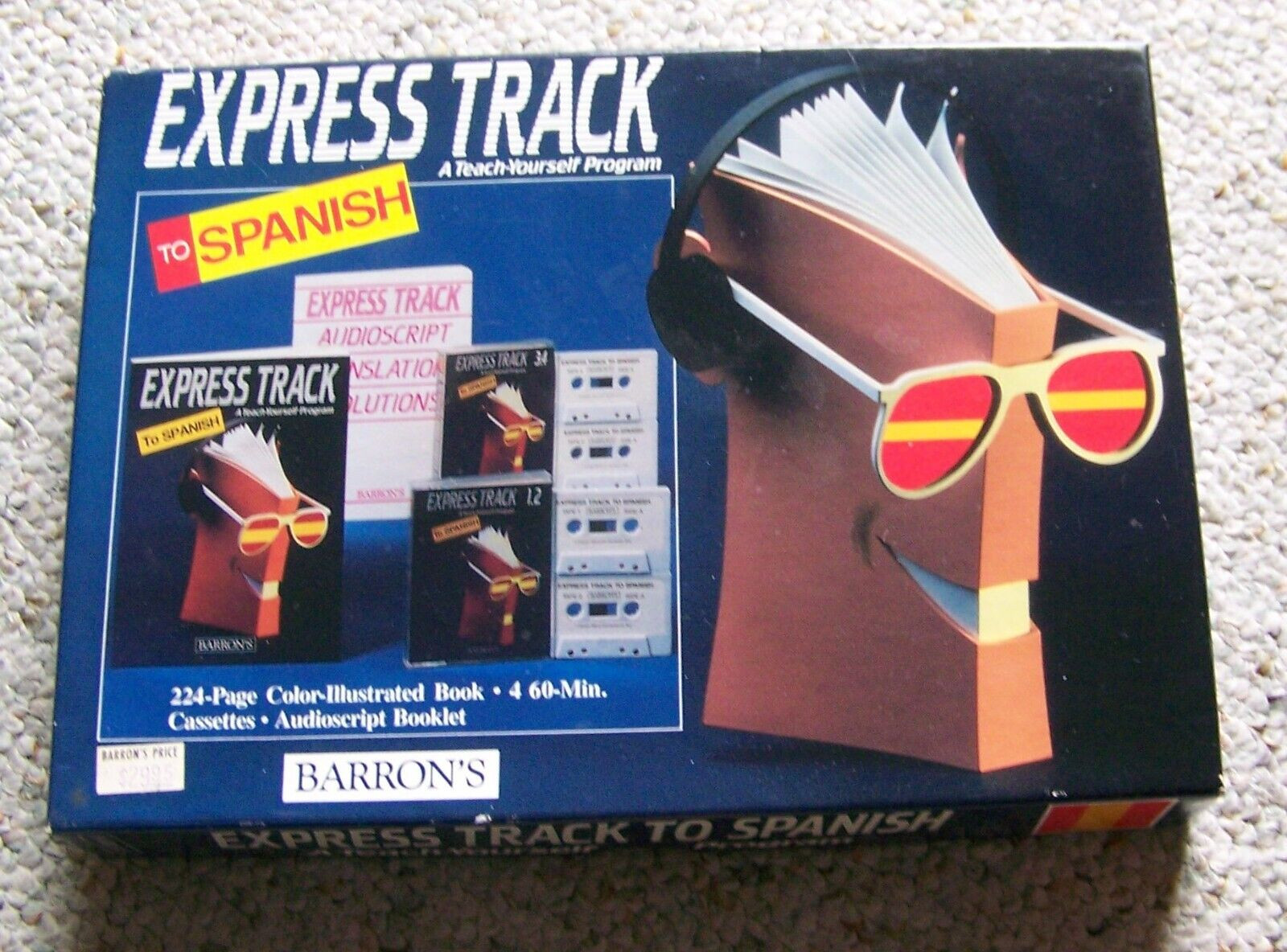 NEW Barrons Express Track to Spanish Teach Yourself Program Cassettes Book