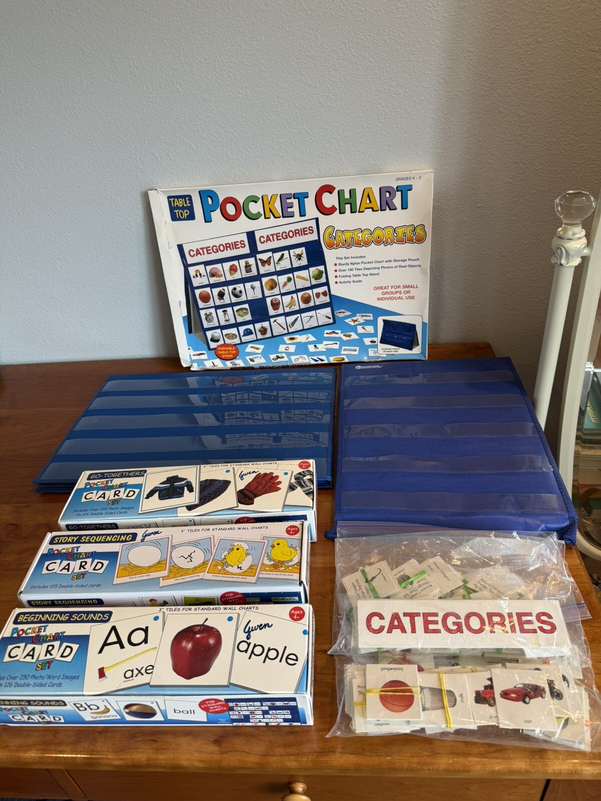 Large complete boxed sets of Pocket Chart language learning activities excellent