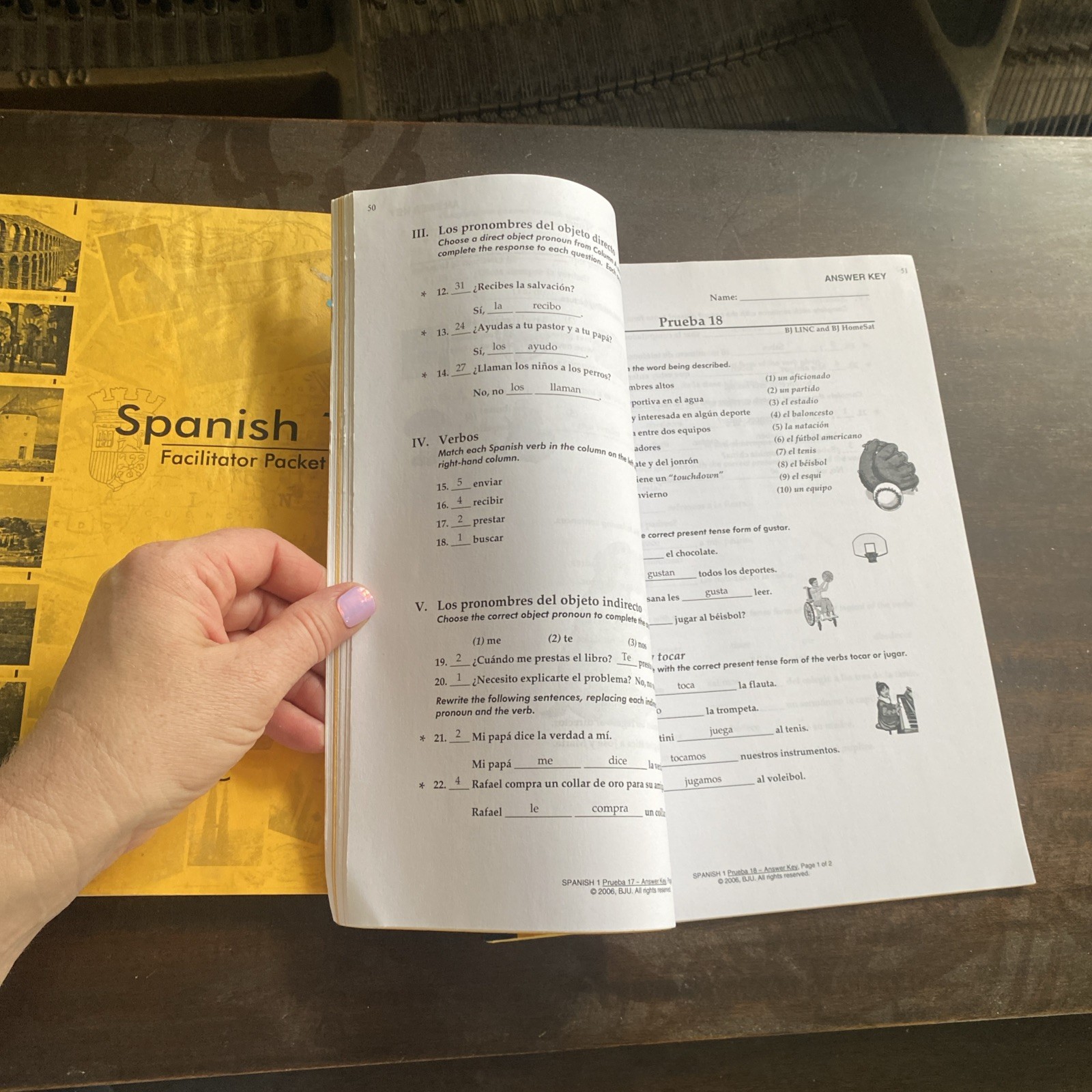 Spanish 1 BJU Second Edition, Student Textbook, Activities, Teachers Edition