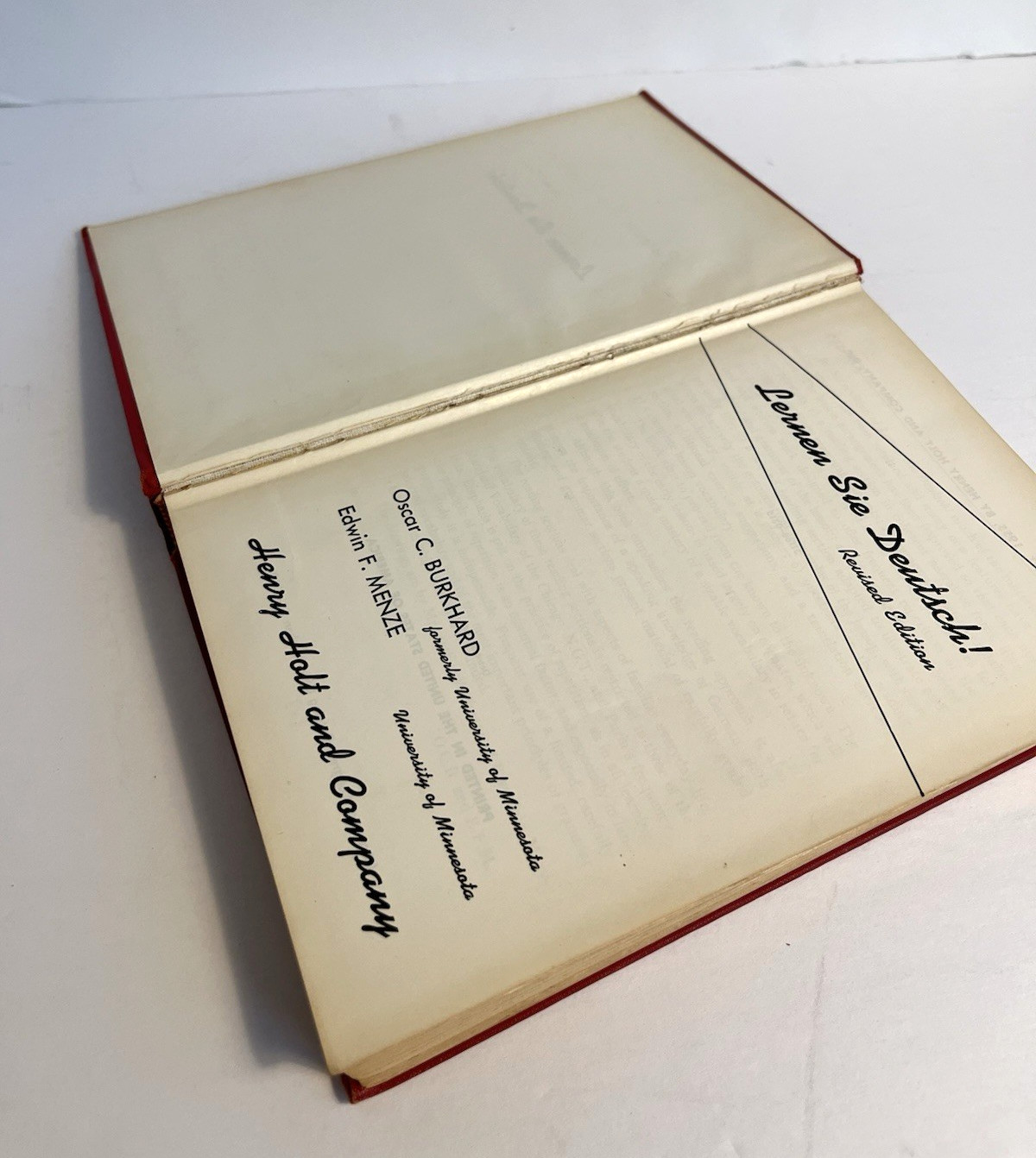 Lernen Sie Deutsch By Oscar Burkhard, Revised Edition 1955, published 1959