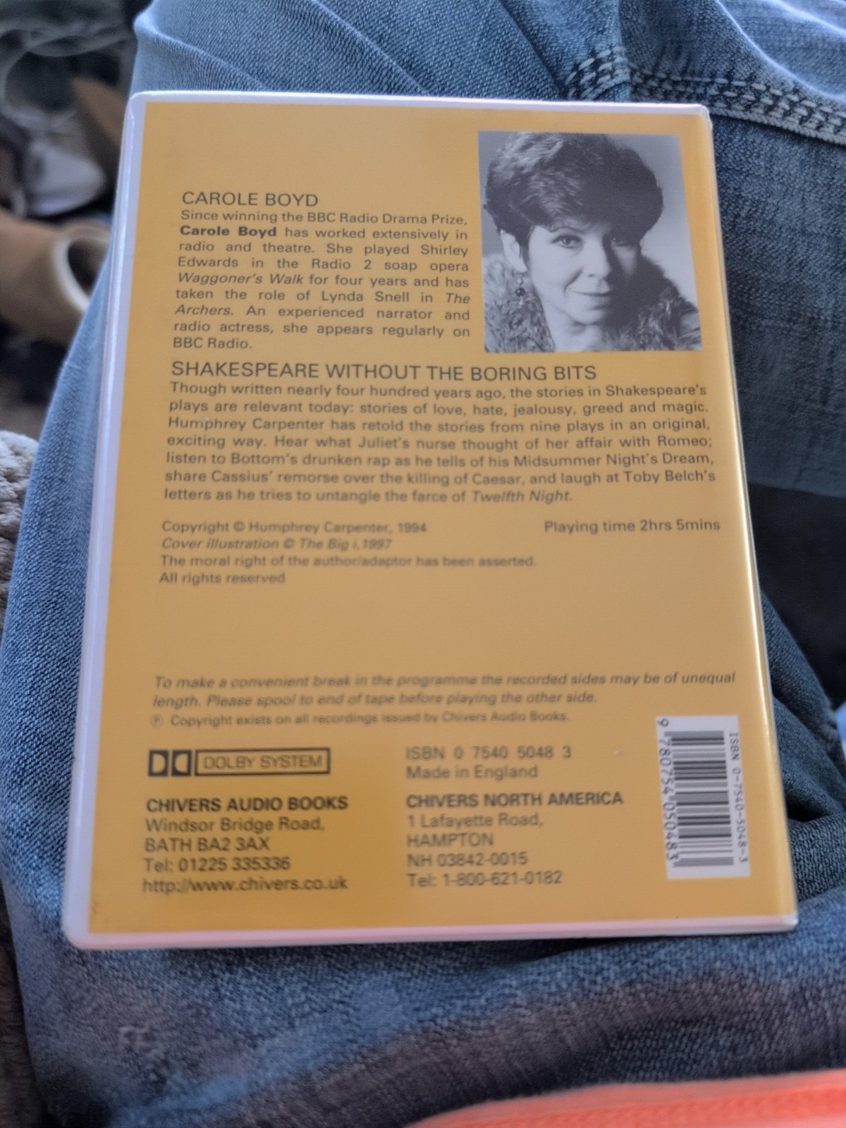 Shakespeare Without the Boring Bits by Carpenter, Humphrey AudioBook 2 Cassettes