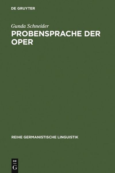 Probensprache Der Oper
