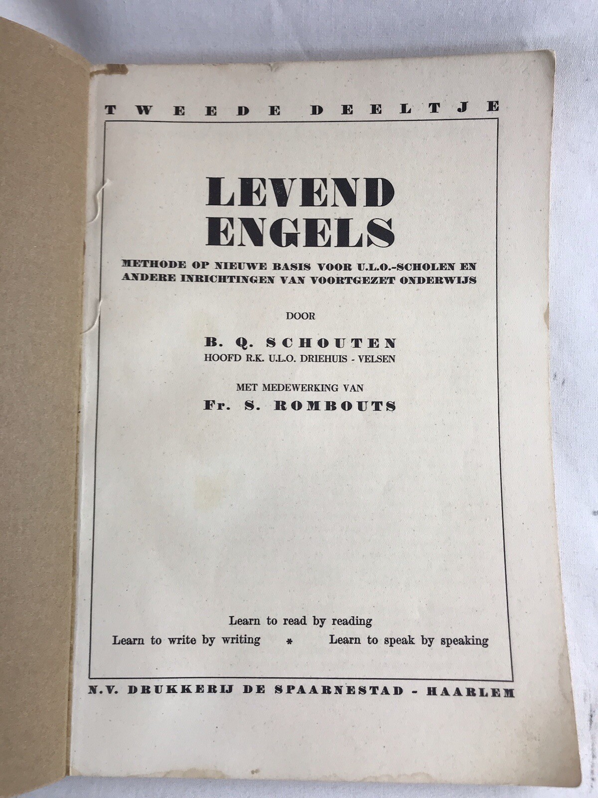 Levend Engels Learn To Read Write & Speak Antique Book