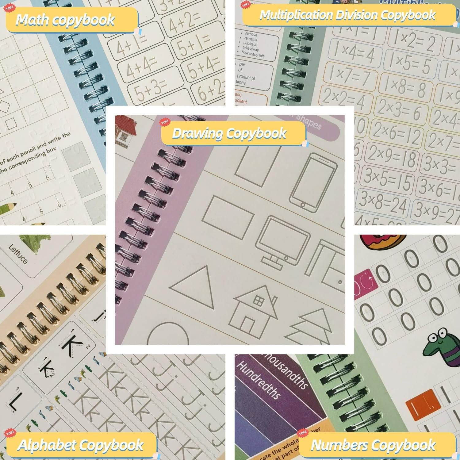 Magic Practice Copybook, Reusable Writing Practice Book, for Preschool Kids Age