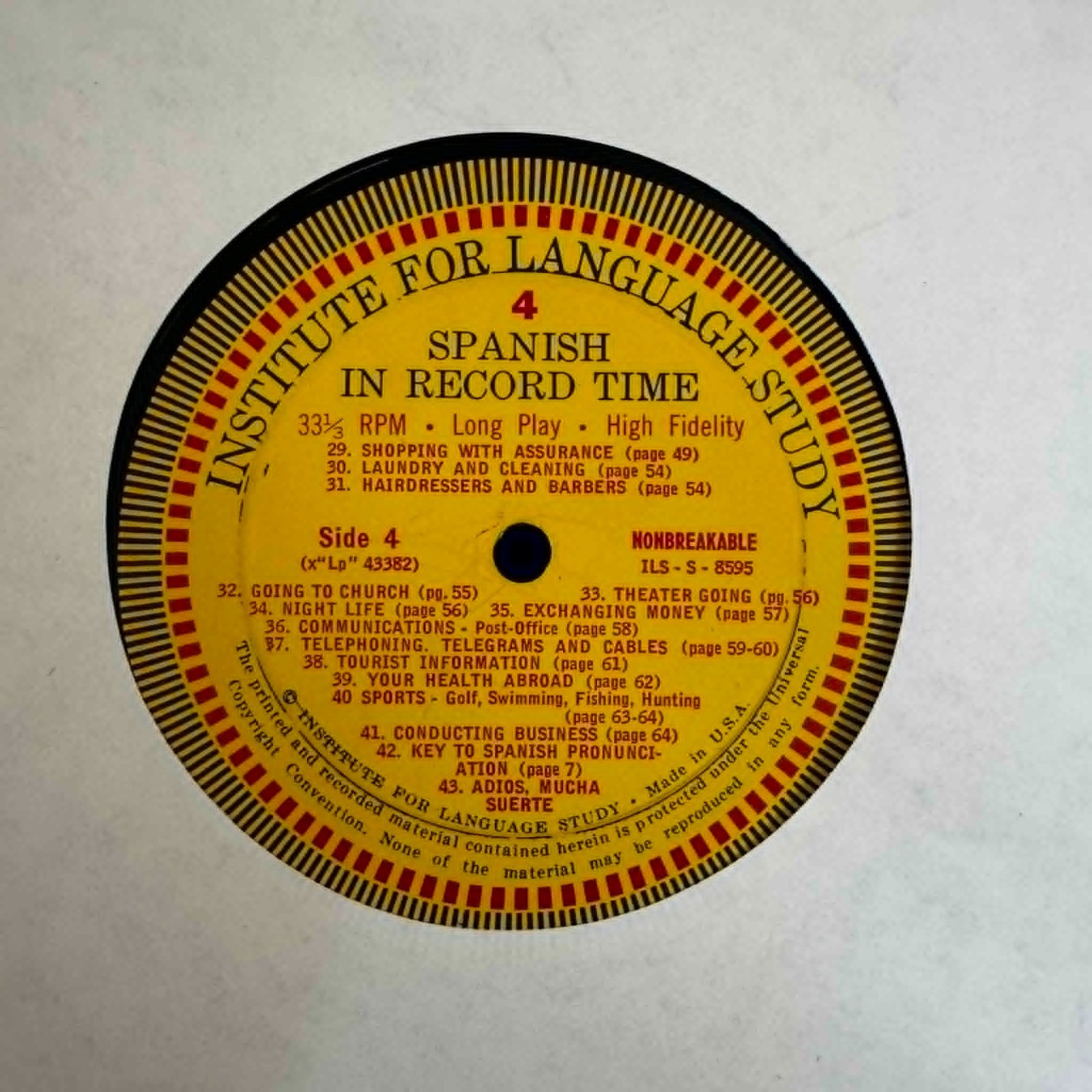 Vintage 1958 Spanish In Record Time Complete Course 2 LP Vinyl Records Book Box
