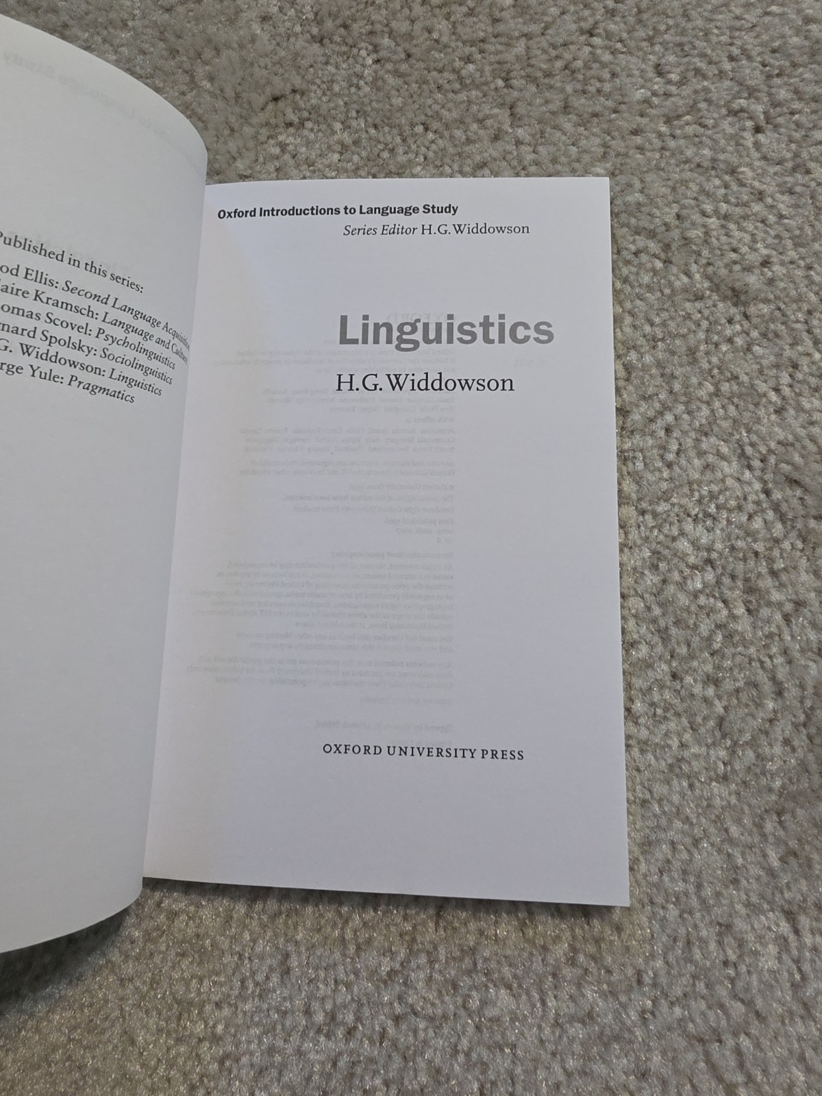 Linguistics by Widdowson, H. G. Oxford University Press