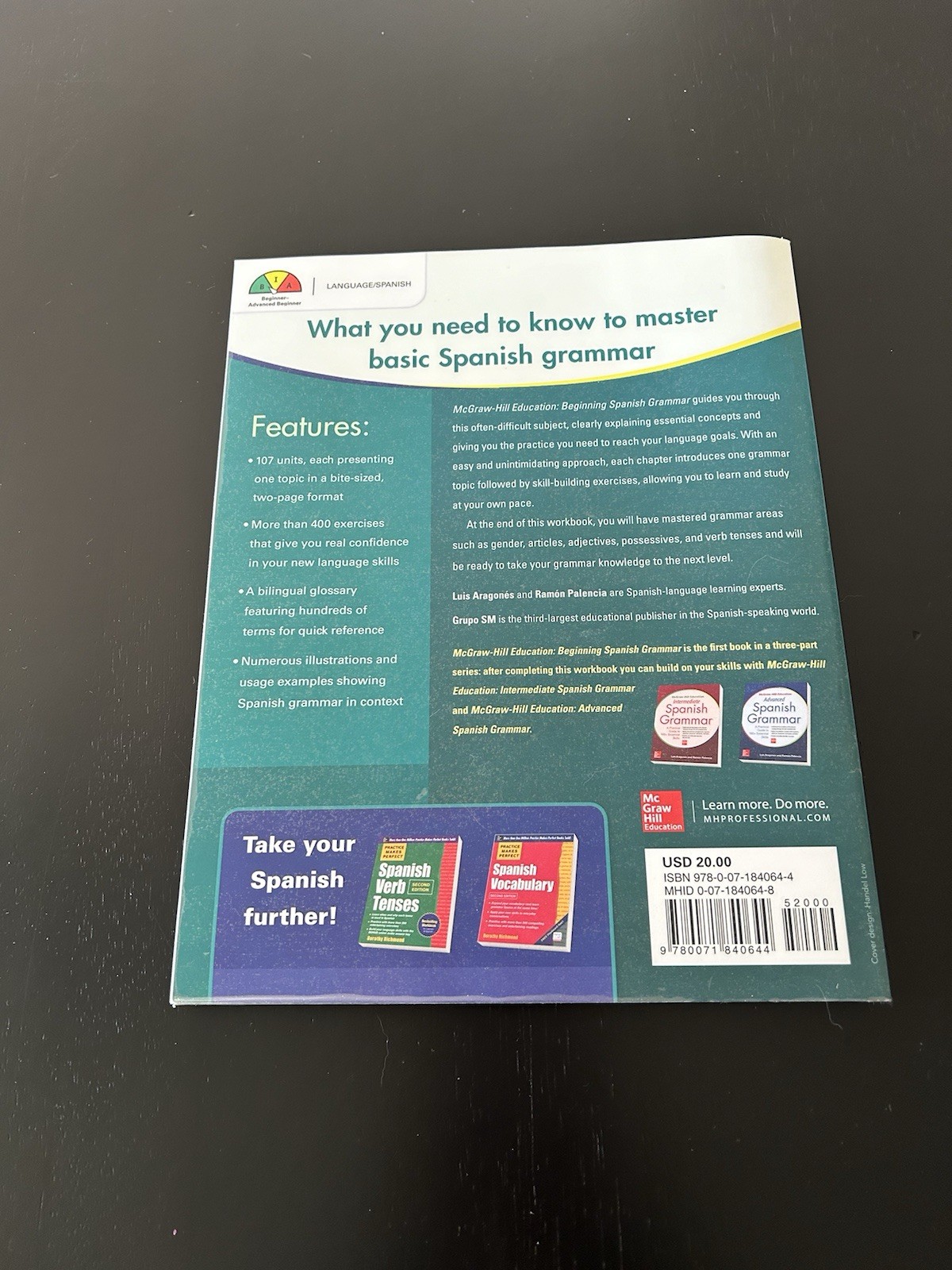 McGraw Hill Education Beginning Spanish Grammar New