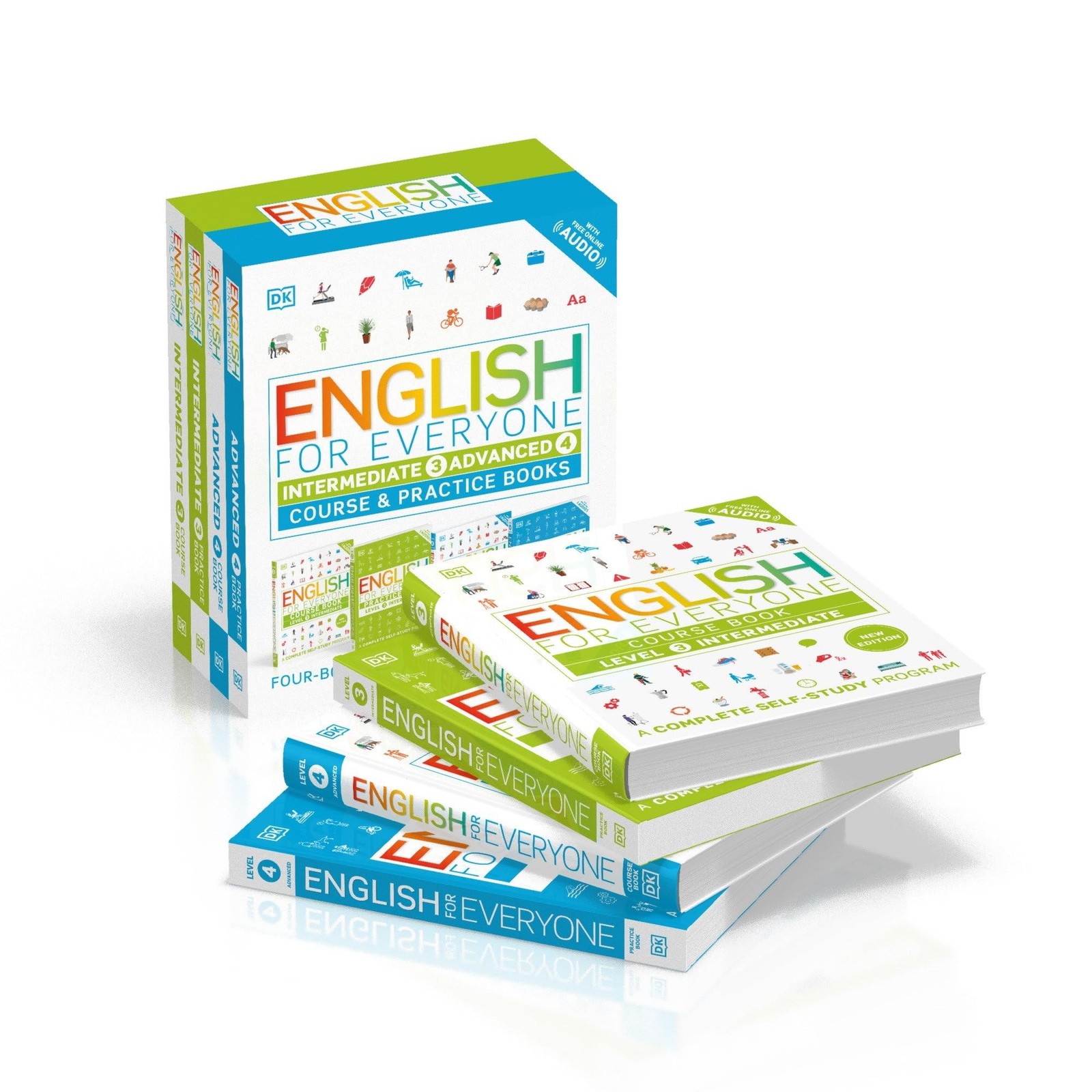 English for Everyone: Intermediate to Advanced Box Set – Level 3 & 4: White