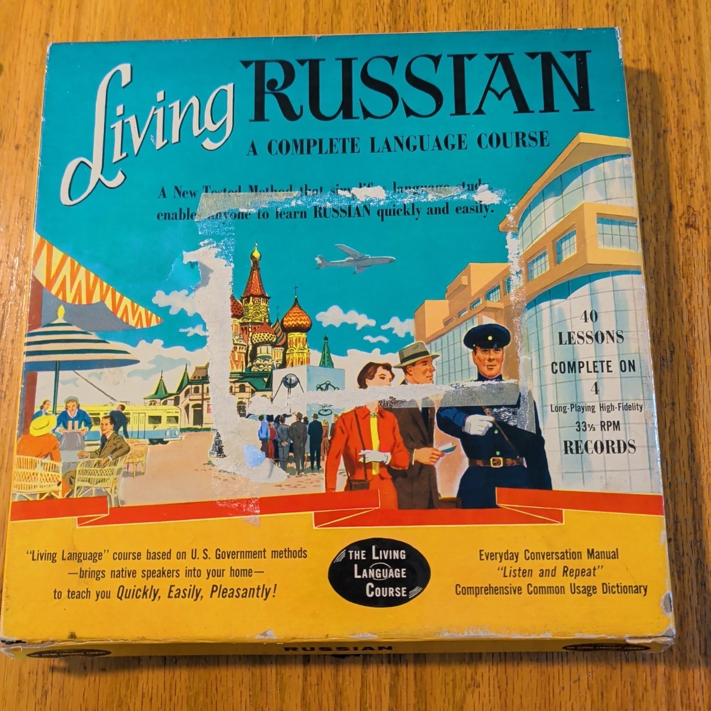 Living Russian A Complete Language Course 1958 4 Record LP Box set – No Books