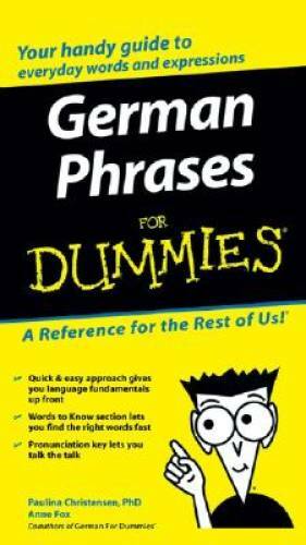 German Phrases For Dummies – Paperback By Paulina Christensen – GOOD
