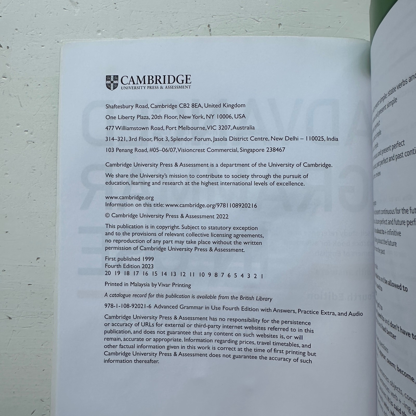 Cambridge Advanced Grammar in Use Fourth Edition by Martin Hewings Code Unused