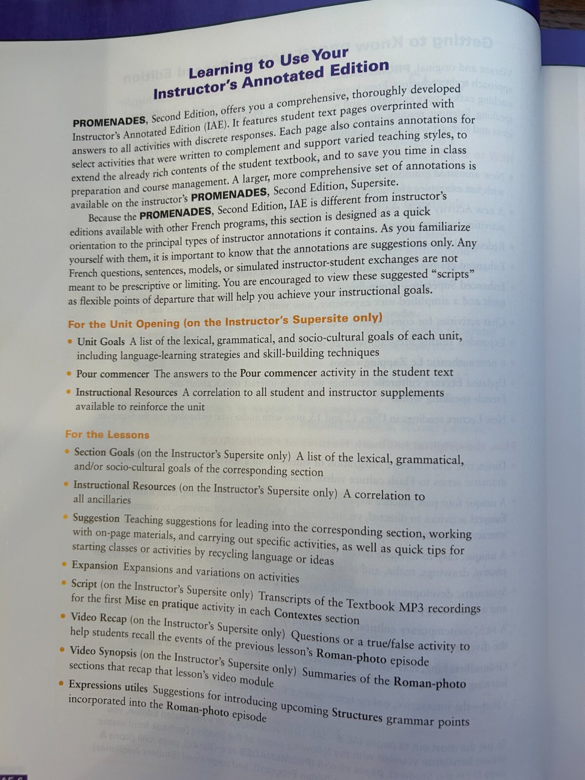Promenades A Travers le Monde Francophone -Cherie Mitschke … Instructor’s Edi