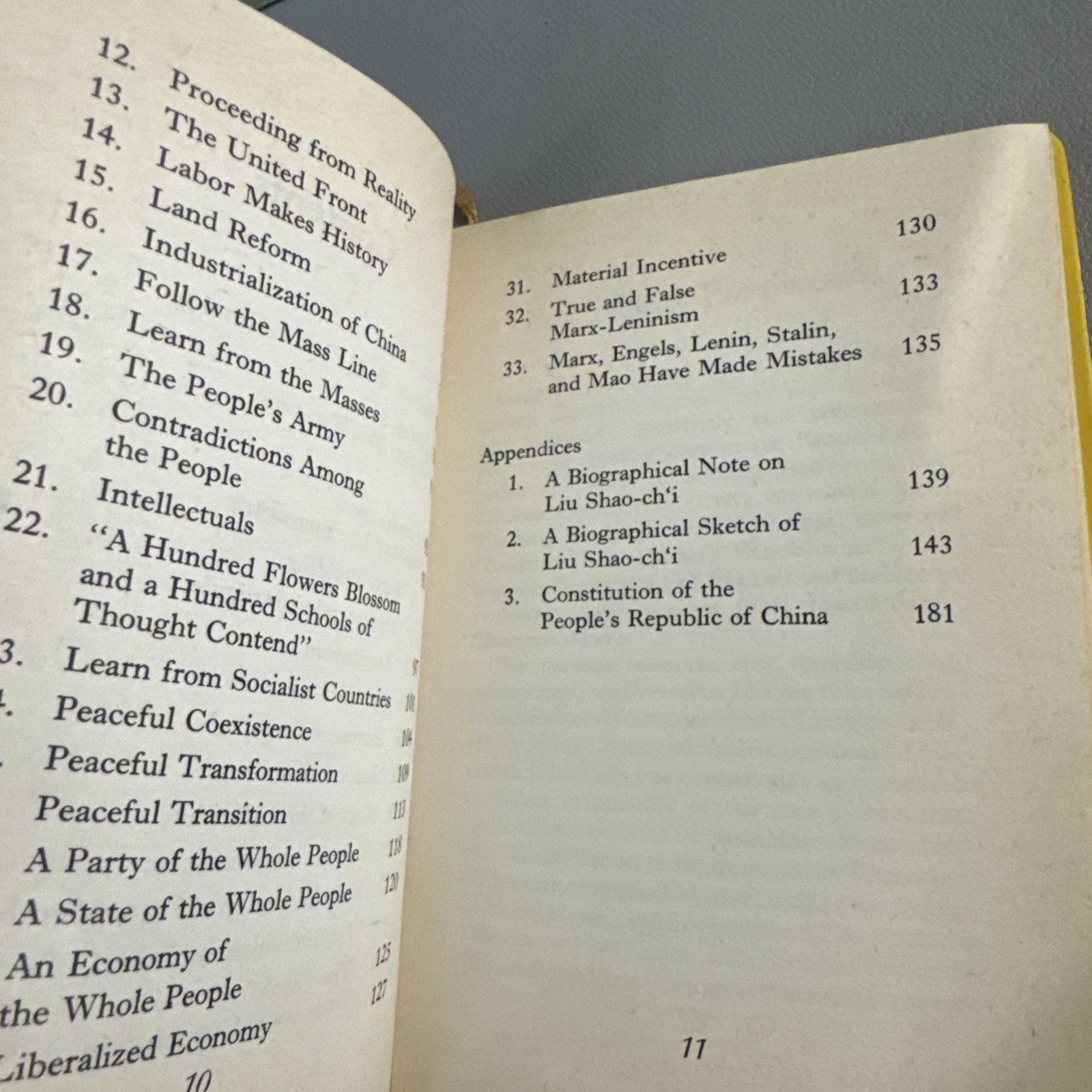 Quotations From President Liu Shao Chi VTG China Cultural Revolution Yellow Book