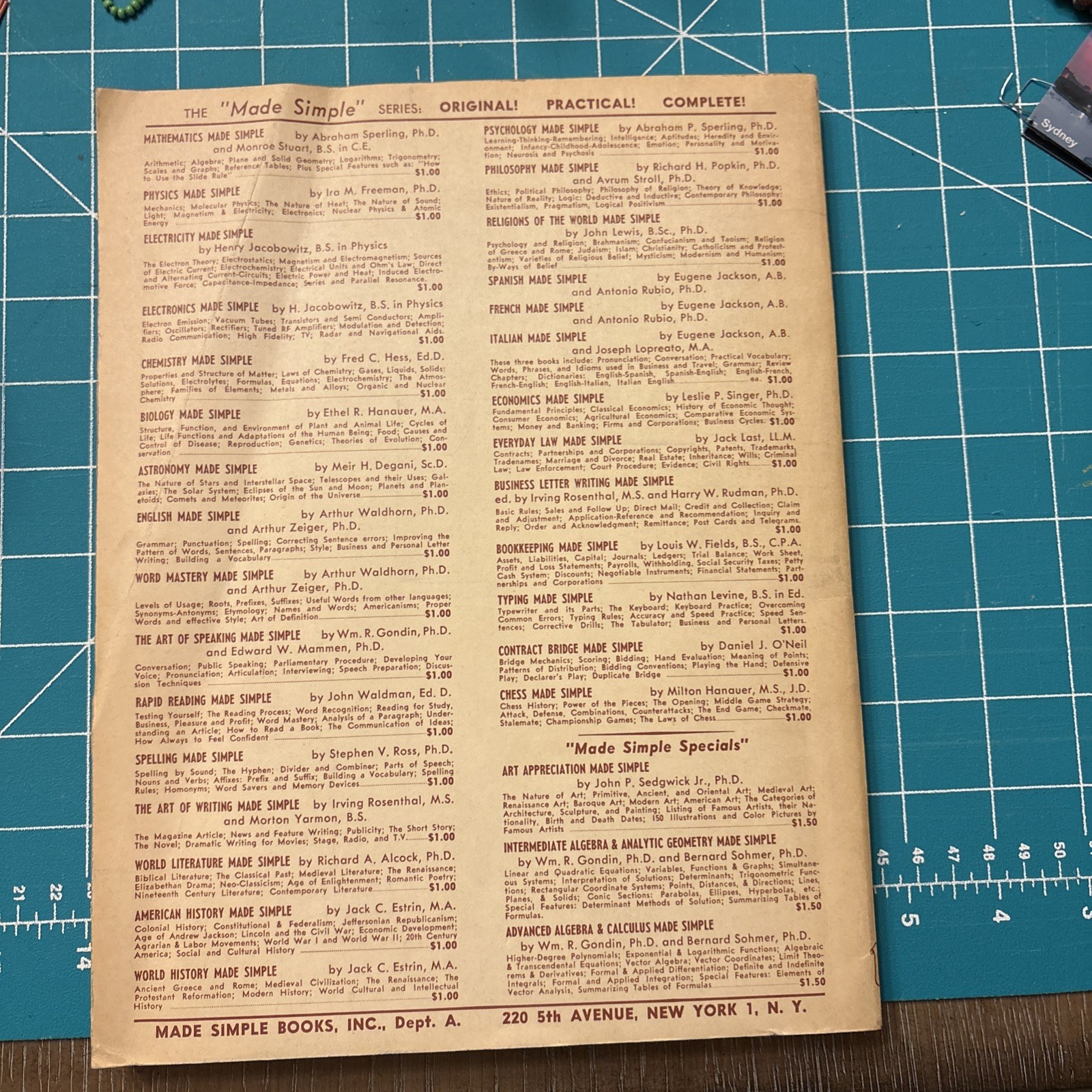 Vintage English Made Simple Book 1958 A Waldhorn Zeiger Grammar Writing Guide