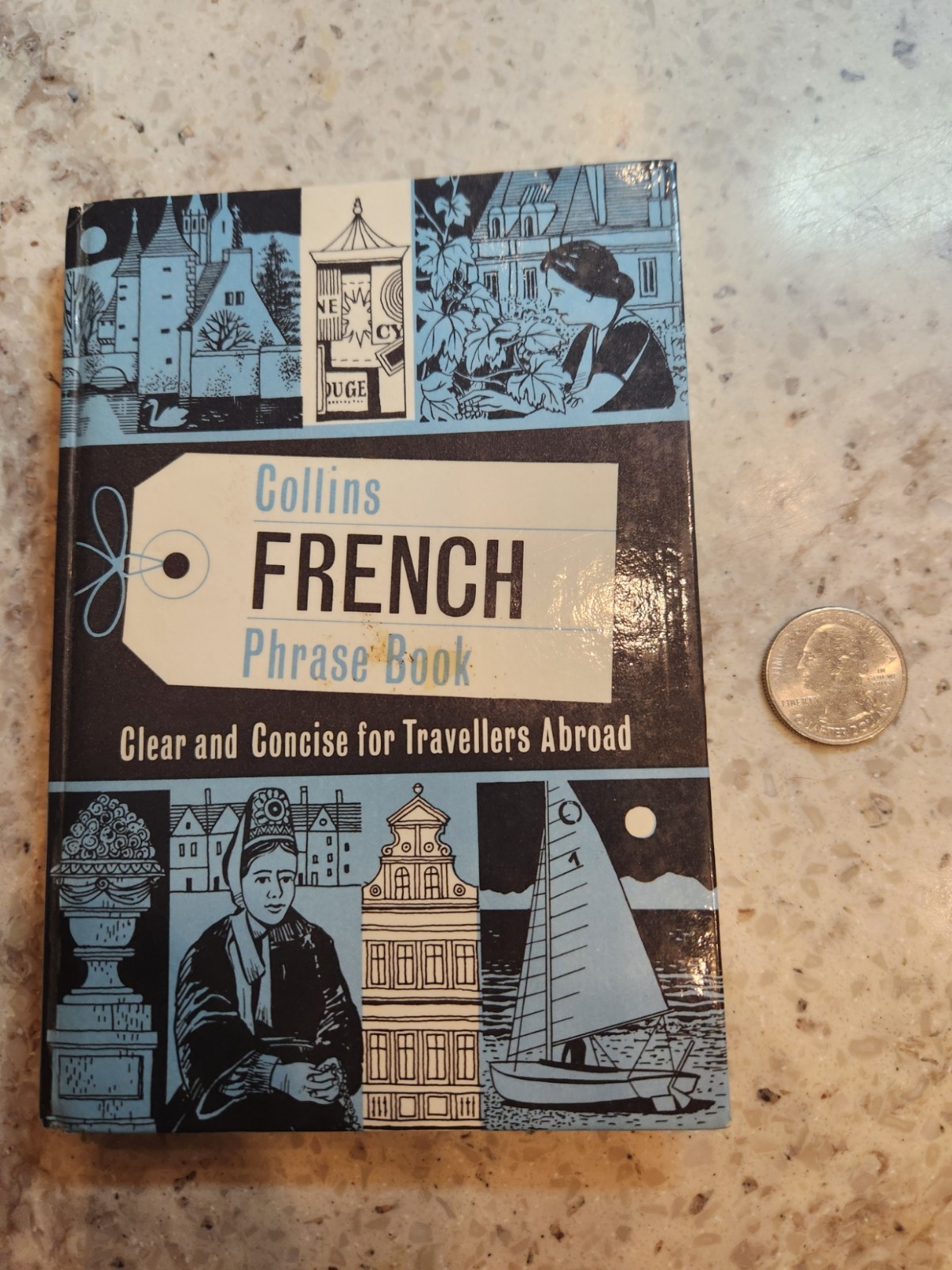 Collins Phrase Book [English to French] for travelers abroad HB 1966 Vintage