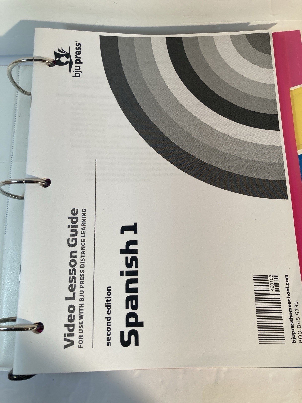 Spanish 1 Second Edition BJU Press Binder