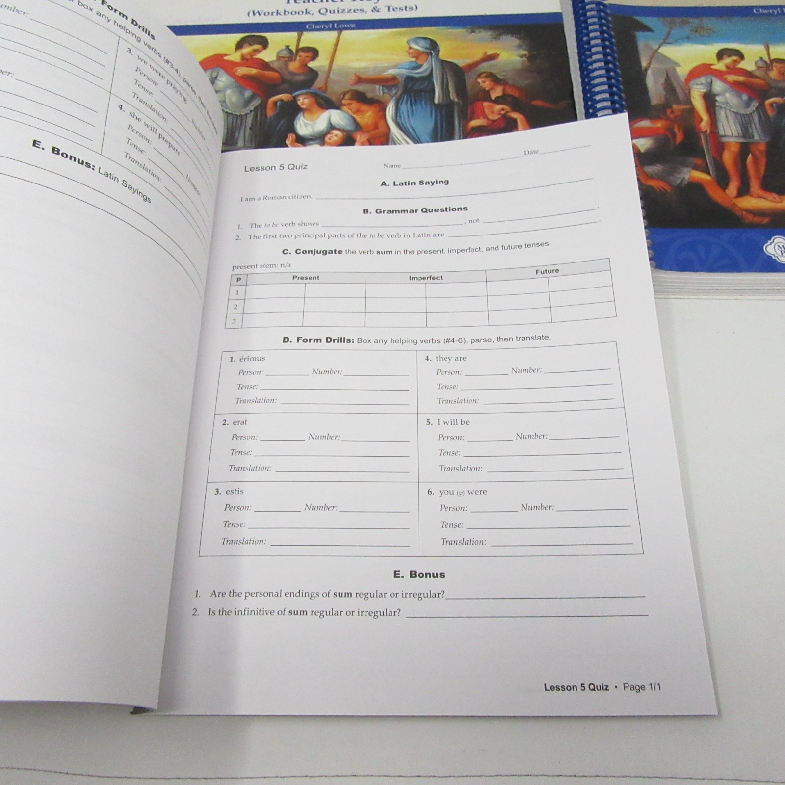 Memoria Press First Form Latin Second Edition Student Workbook Tests Teacher Key