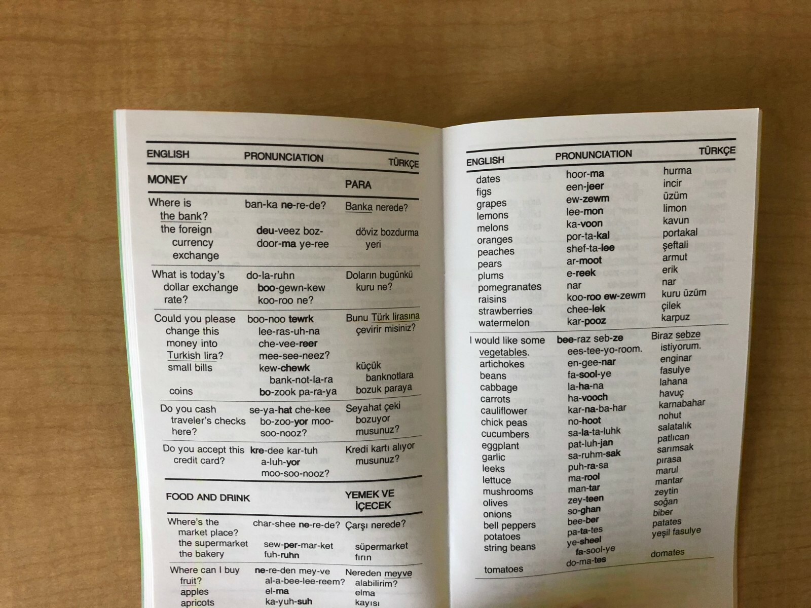Turkish Phrase Book / Dictionary – Pocket Size – by Language/30