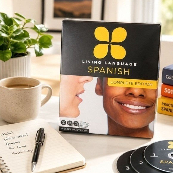 Living Language Spanish Complete Edition Sealed 3 Books 9 CDs Beginner Advanced
