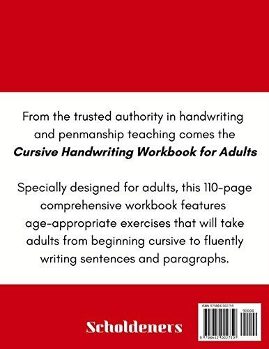 Cursive Handwriting Workbook for : Learn Cursive Writing for (Adult Cursive Han