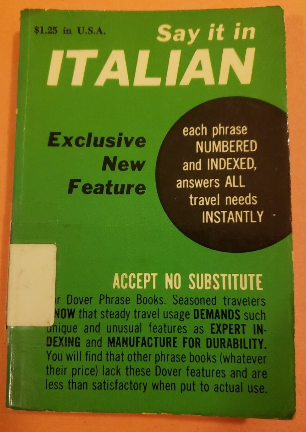 Dover Language Guides Say It in Italian by Dover Staff and Olga Ragusa Pocket!!