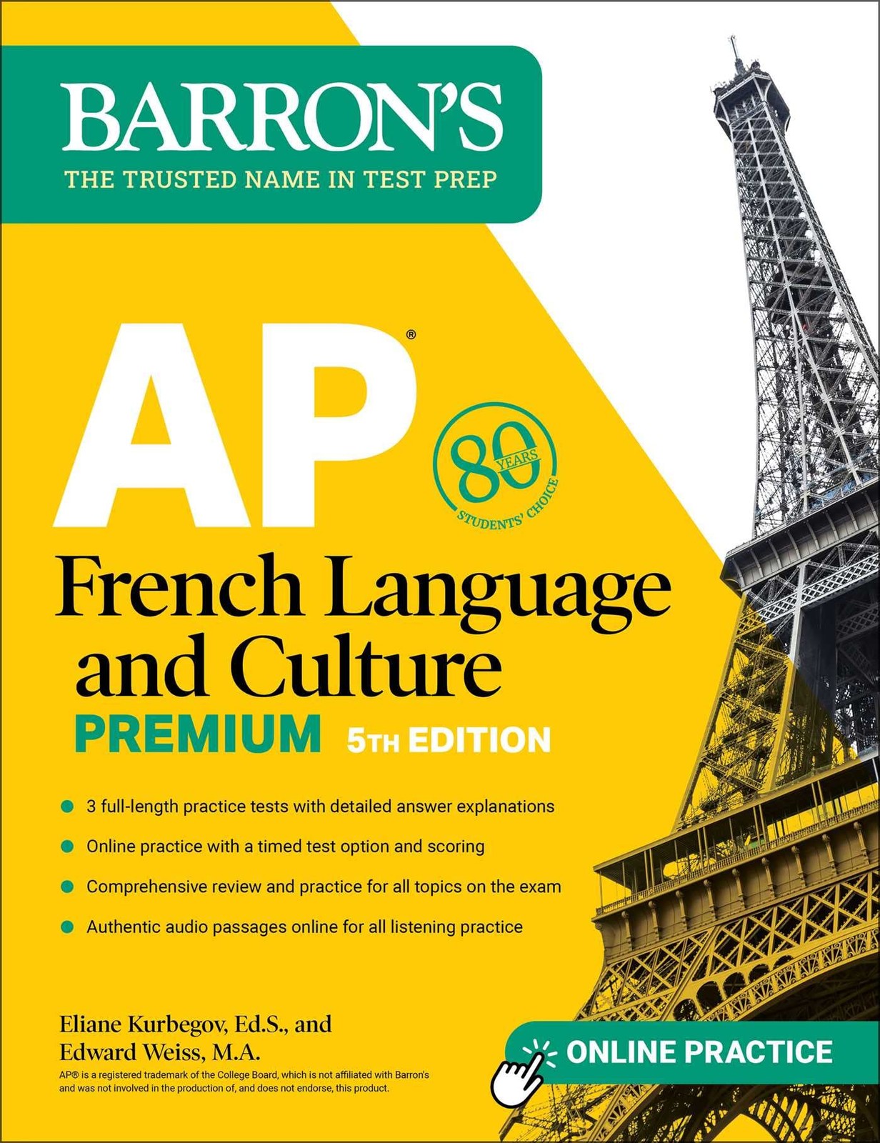 AP French Language and Culture Premium, Fifth Edition: Prep Book with 3 Prac…