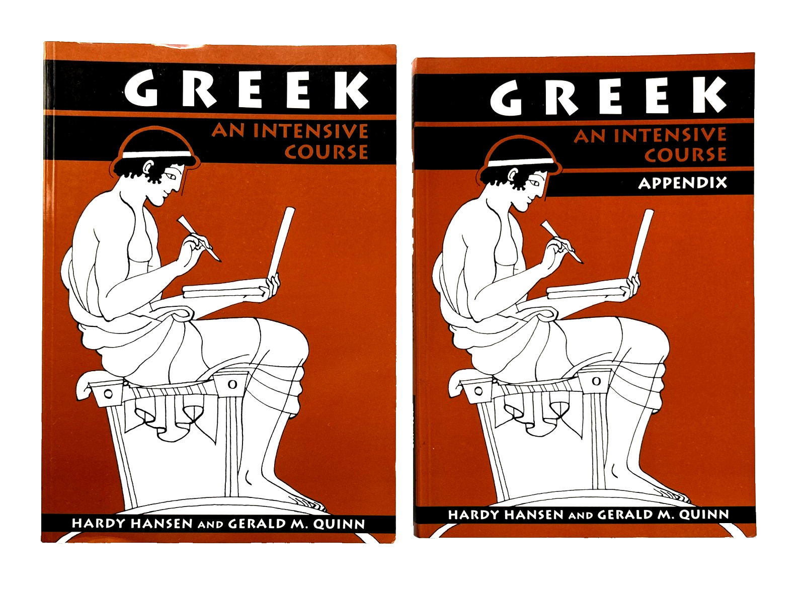 Greek: An Intensive Course & Appendix Hansen Quinn Fordham 2 Book Set Like New