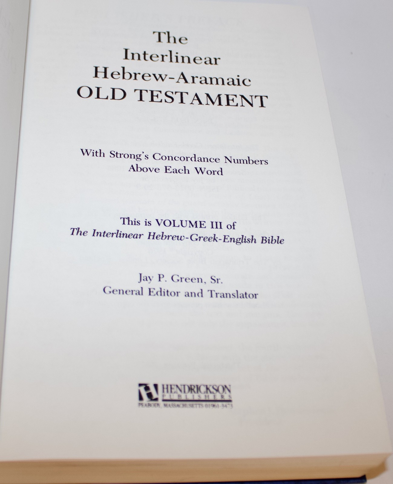 THE INTERLINEAR BIBLE – 4 VOLUME SET BY JAY GREEN HARDCOVER HEBREW GREEK ENGLISH