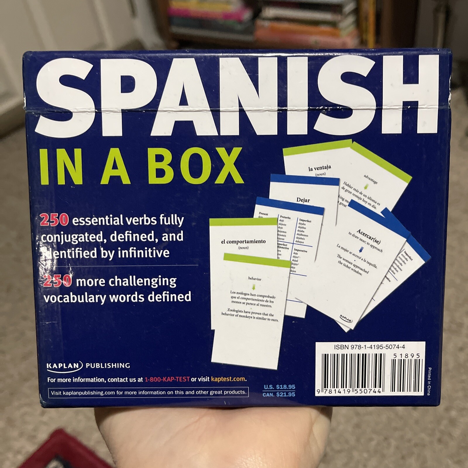 Kaplan Spanish in a Box (Spanish Edition) – Cards By Kaplan – VERY GOOD