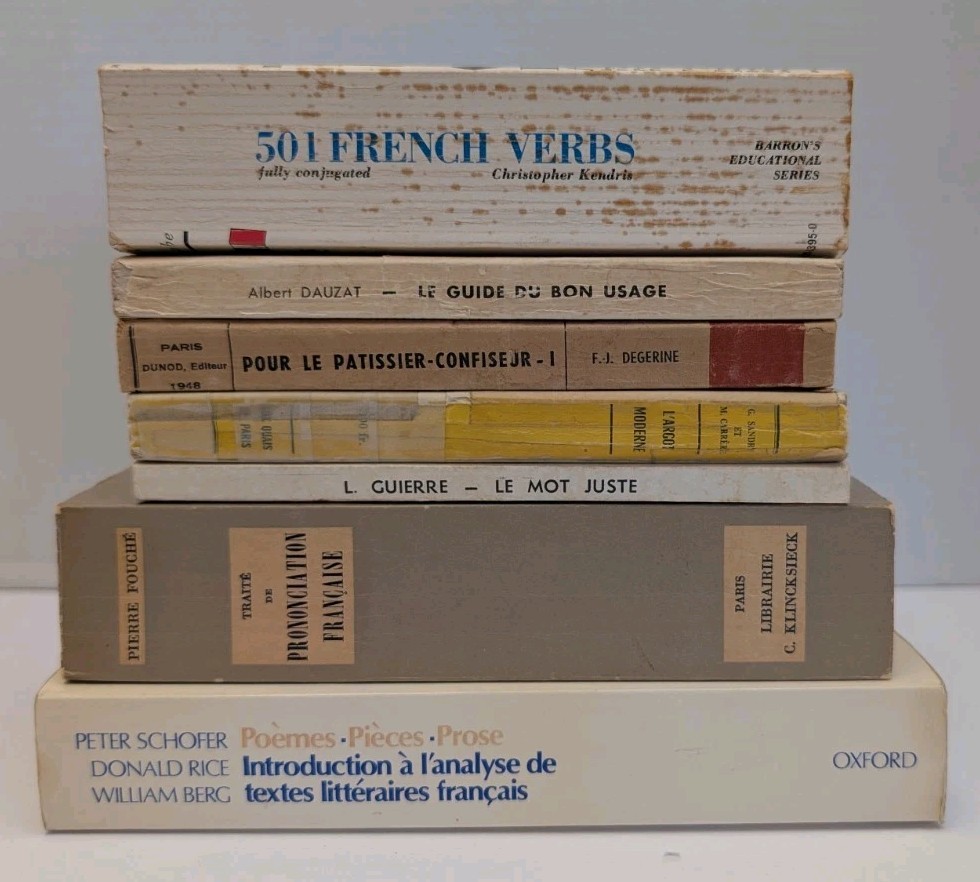 Vintage Learn French Verbs & Lit Analysis Lot of 7 Books