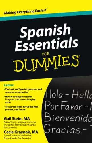 Spanish Essentials For Dummies (For – Paperback, by Gail Stein; Mary – Very Good