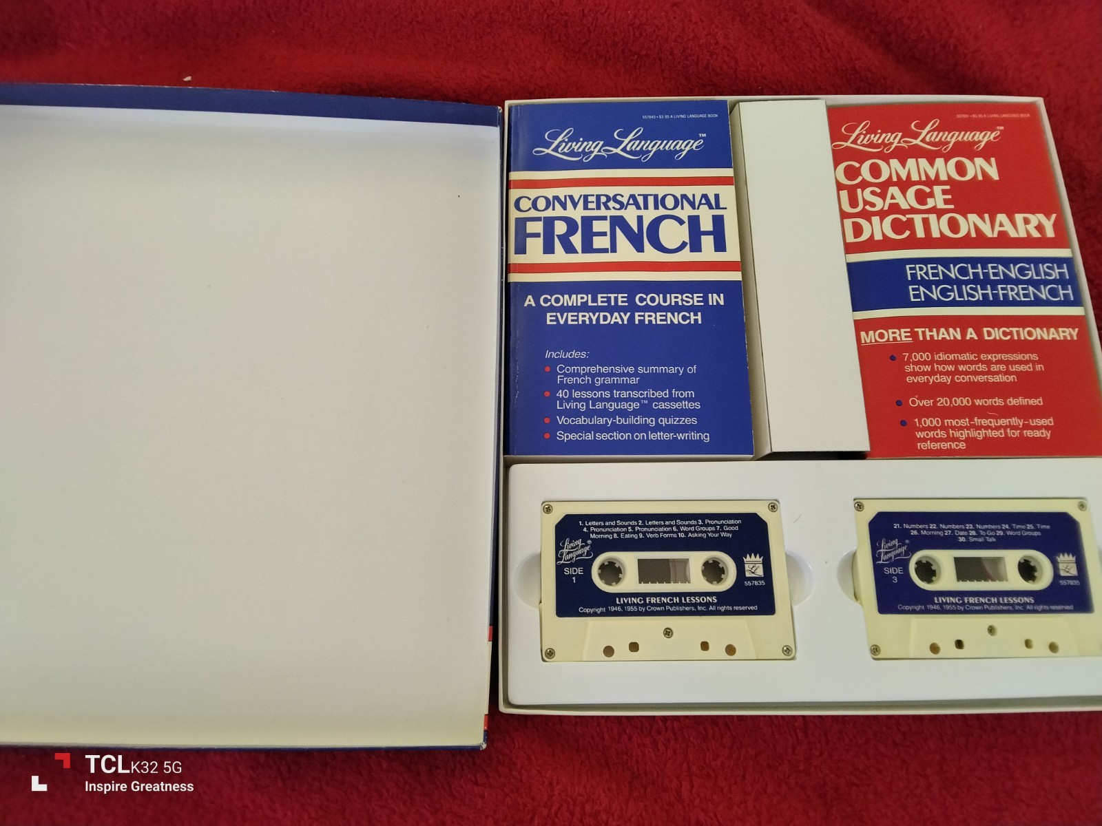 Rare Vintage French Language Course Cassettes “Living French” Complete Very Good