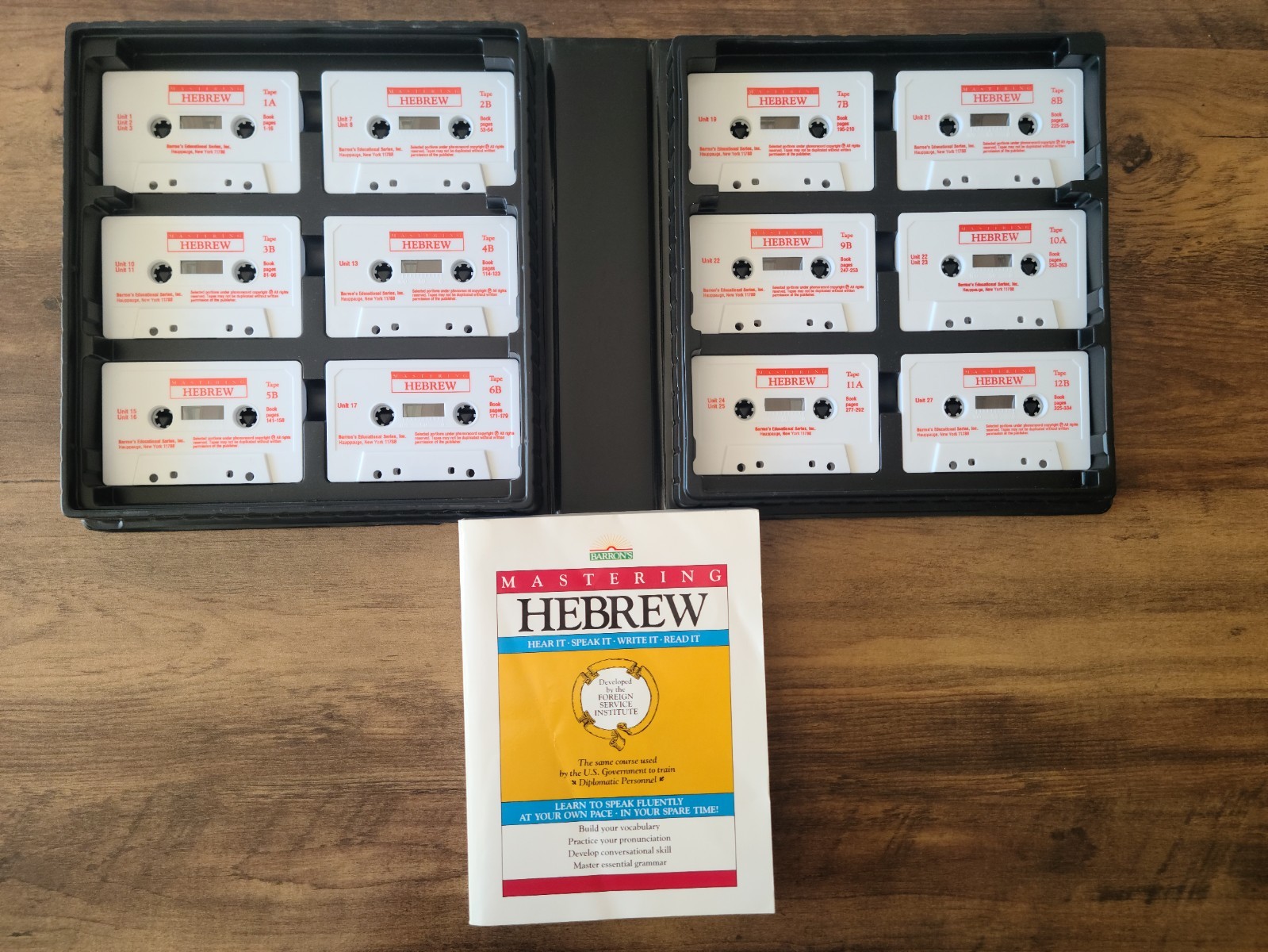 Mastering Hebrew (Barron’s) Book and 12 Cassettes Set Read/Speak