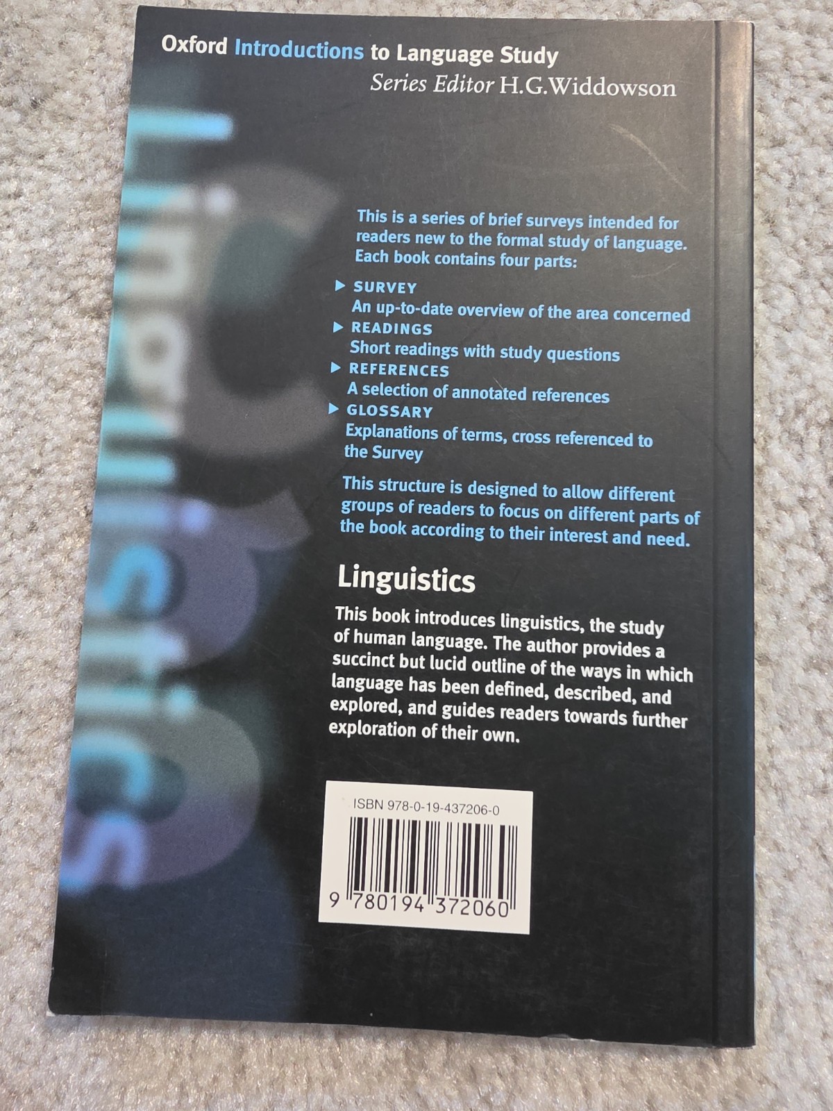 Linguistics by Widdowson, H. G. Oxford University Press