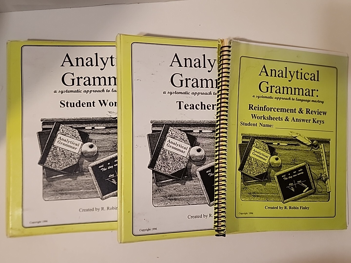 Lot of 3 Analytical Grammar Student Teacher Review Curriculum Binder Spiral