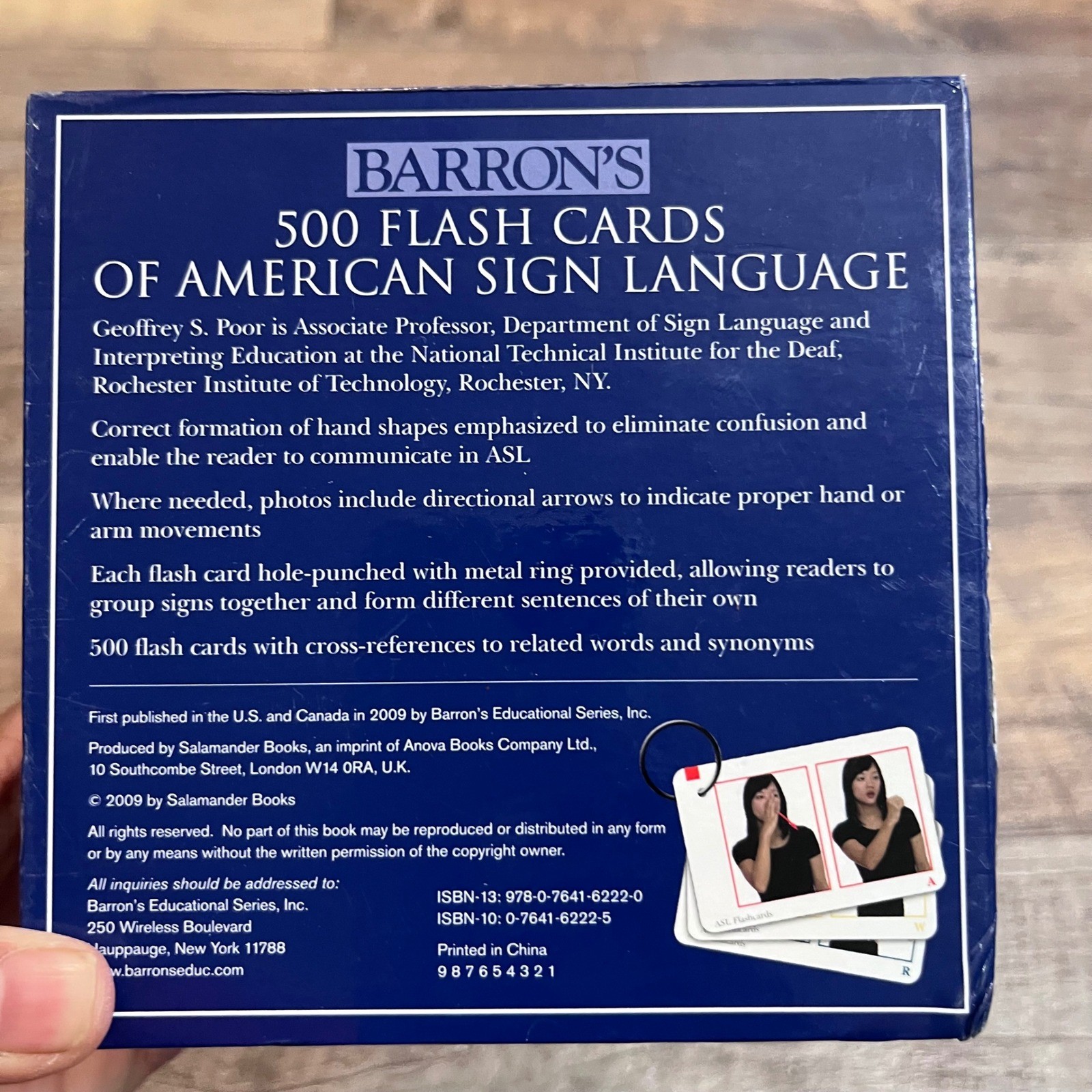 Barron’s 500 Flash Cards of American Sign Language ASL Geoffrey S Poor 2009